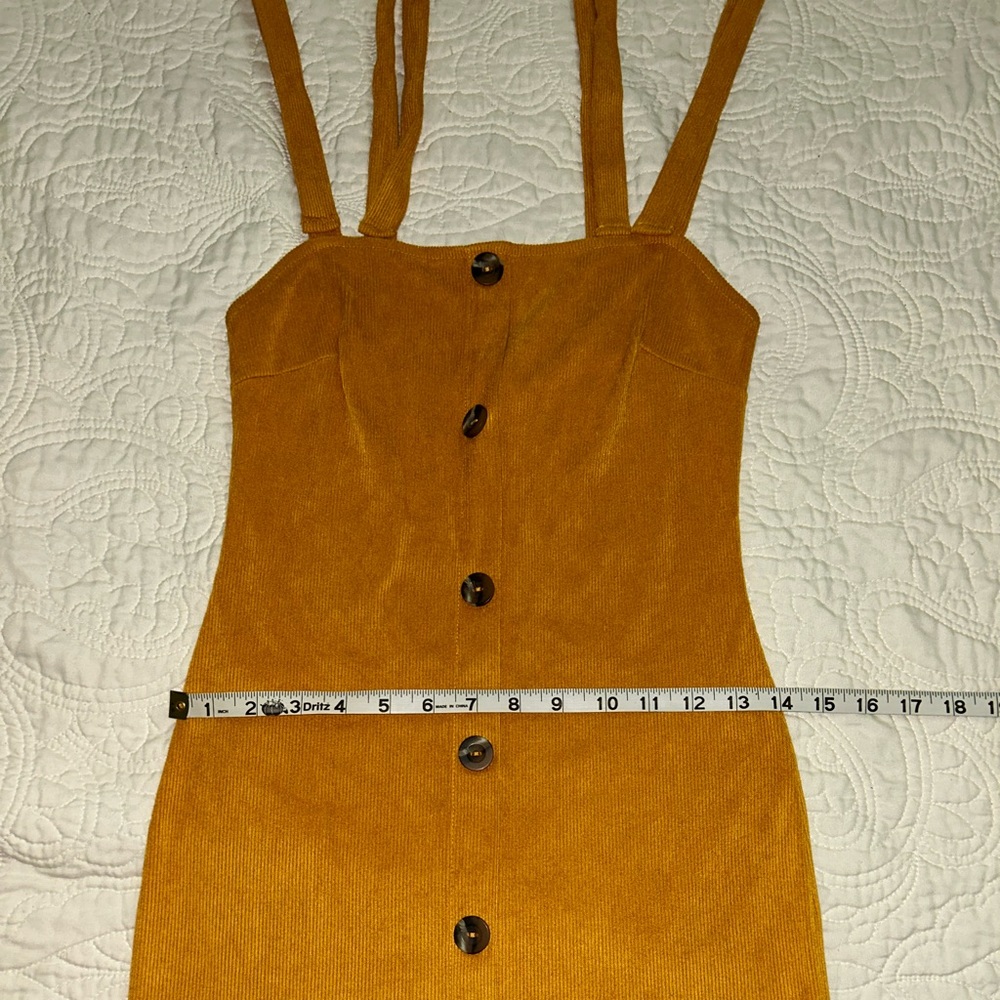 Gold Corduroy Dress - Picture 4 of 10